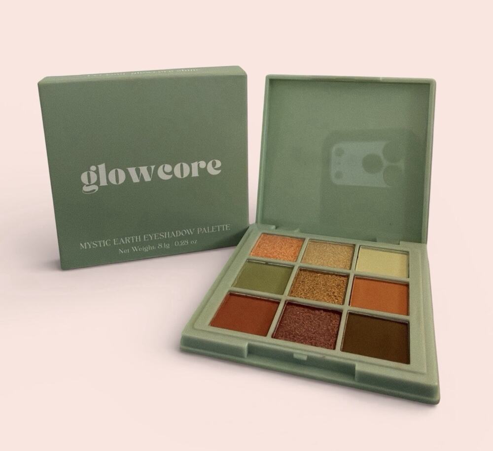 GLOWCORE Mystic Earth Eyeshadow Palette 9 Pan Full Size 0.28 oz NIB